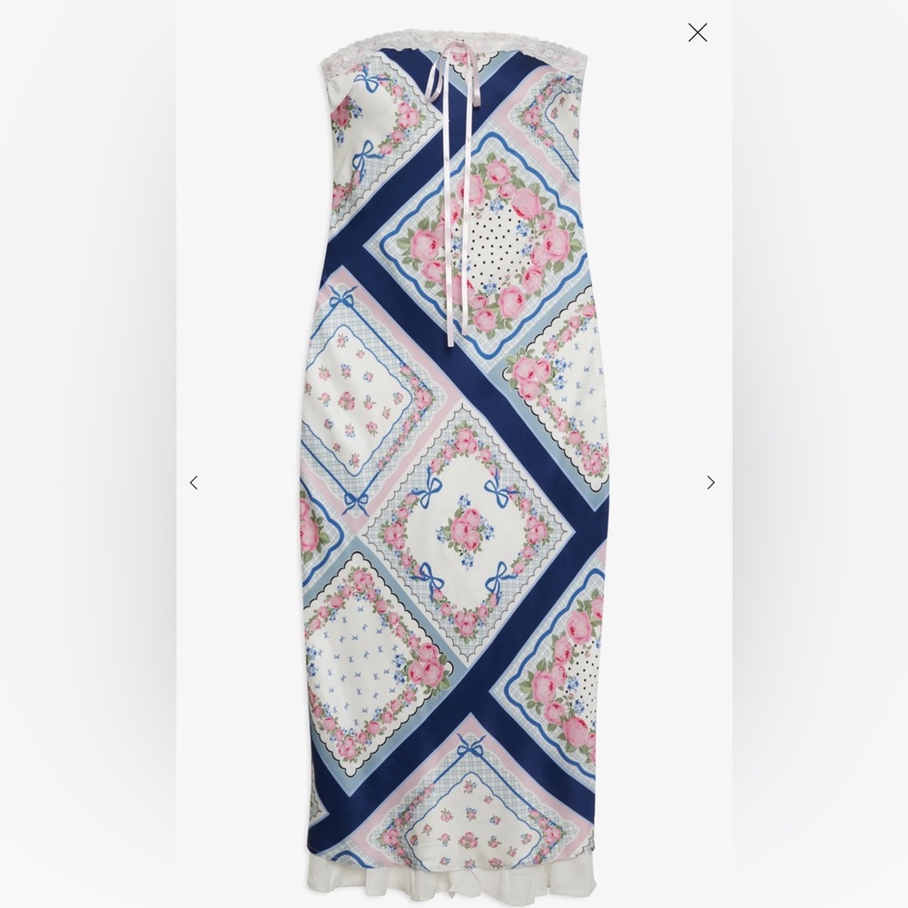 NWT Anthropology FOR LOVE & LEMONS  Daisy Mae Strapless Midi Slip Dress - Picture 8 of 10